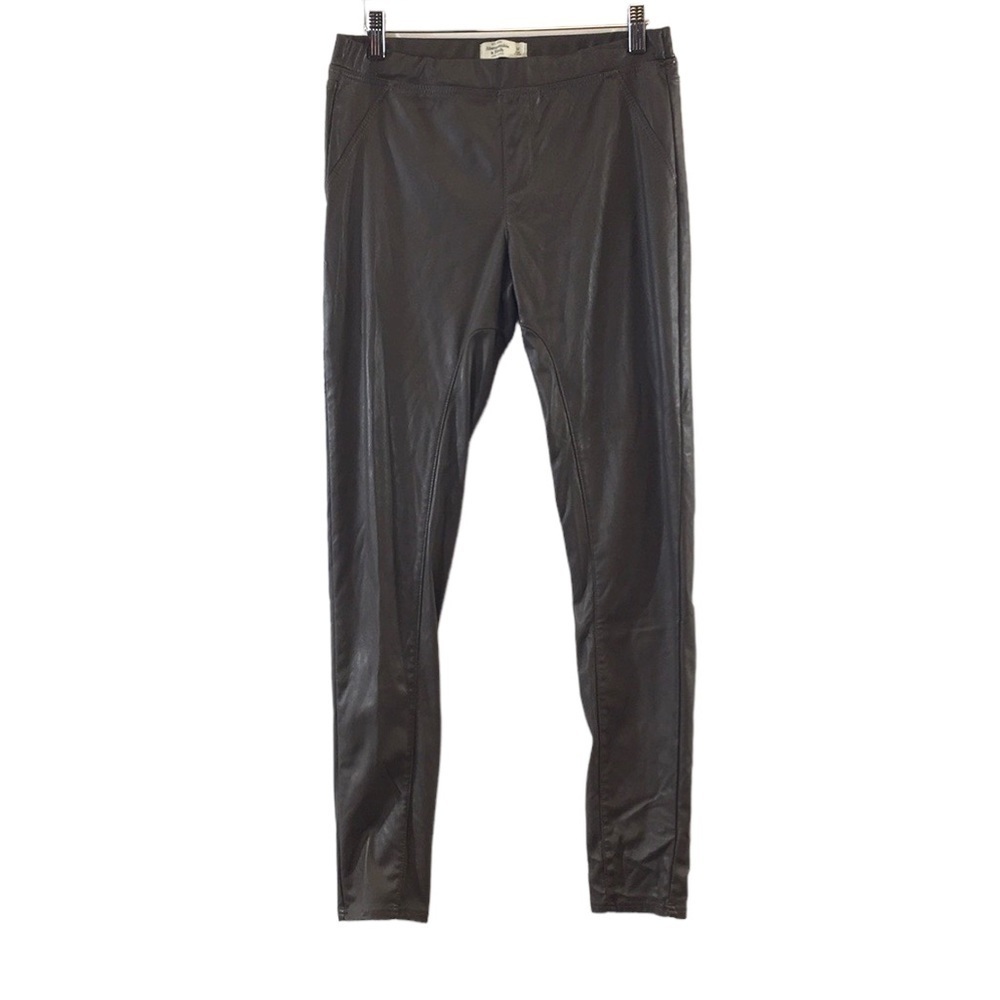 Abercrombie &‎ Fitch Taupe Gray Faux Leather Skinny Pants Womens Medium Pull On
